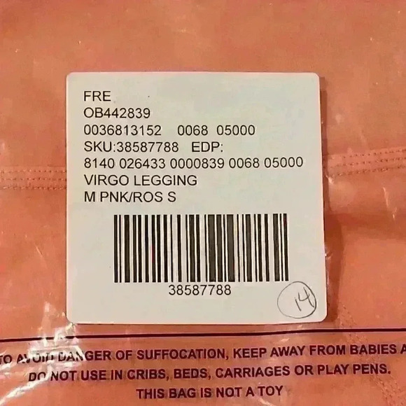 Free People Pink Rose Virgo High Rise Performance Legging, Size S $79; - Picture 8 of 11